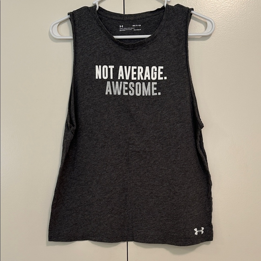 Under Armour Charcoal Muscle Tee with Bold Print size small
